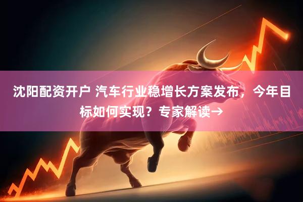 沈阳配资开户 汽车行业稳增长方案发布，今年目标如何实现？专家解读→